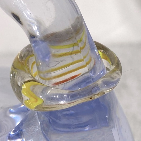 Vintage Art Glass Handmade Yellow Orange Band Ring - Picture 3 of 12